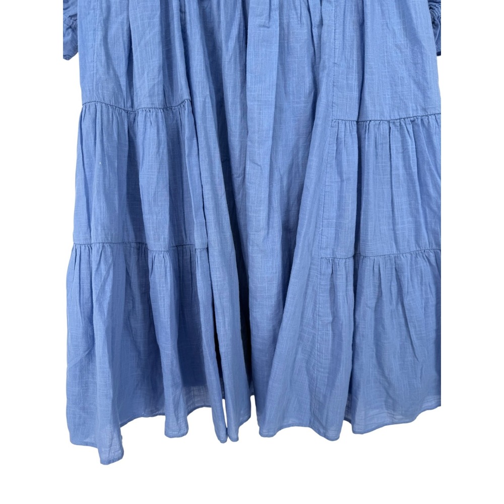 Free People Sandy Shores Tiered Babydoll Mini Dress Cornflower Blue Size Medium - Picture 9 of 13